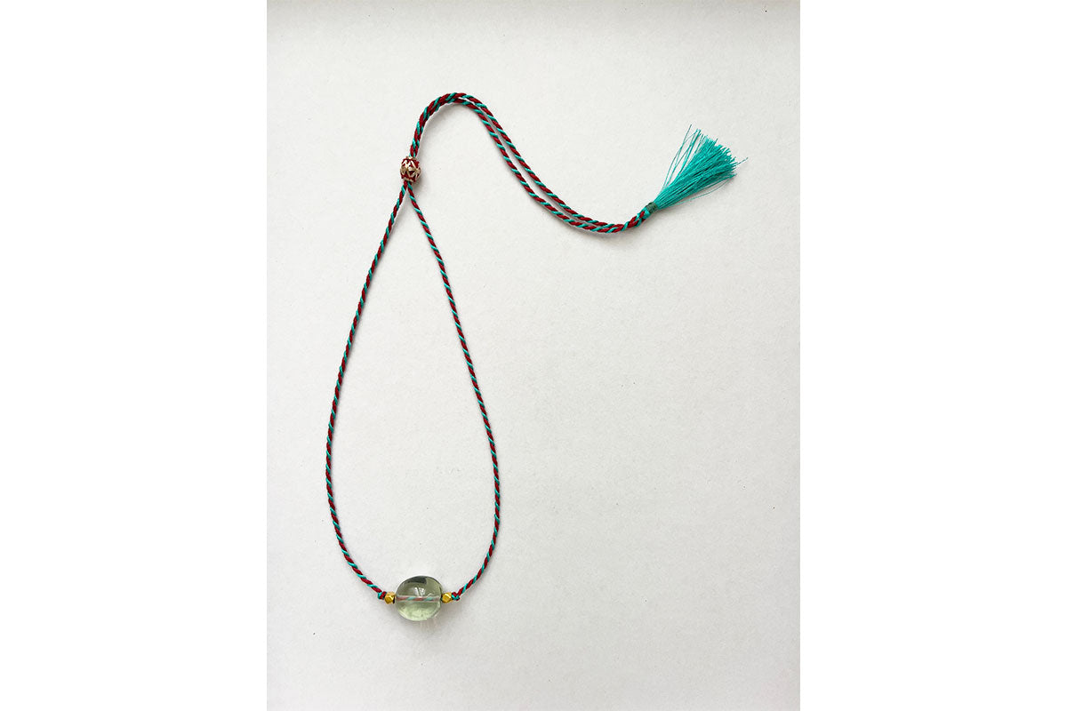 IAIA CARAVAN | Chota Cord necklace in Green Amethyst with mixed thread