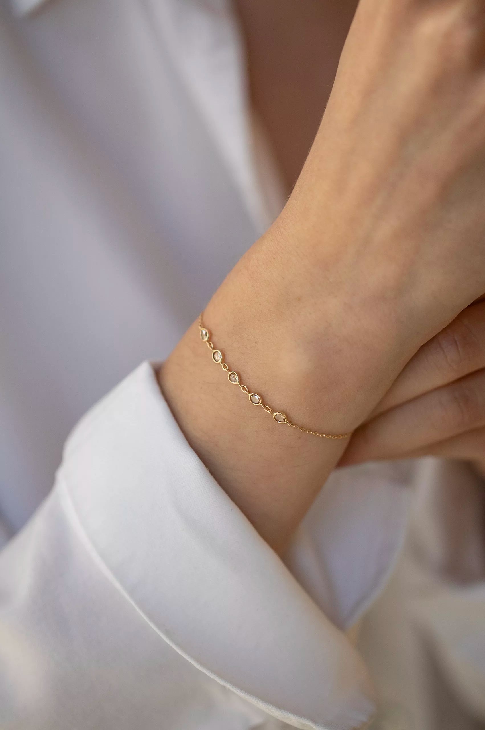 CELINE DAOUST | MULTI GREY DIAMOND SLICES BRACELET