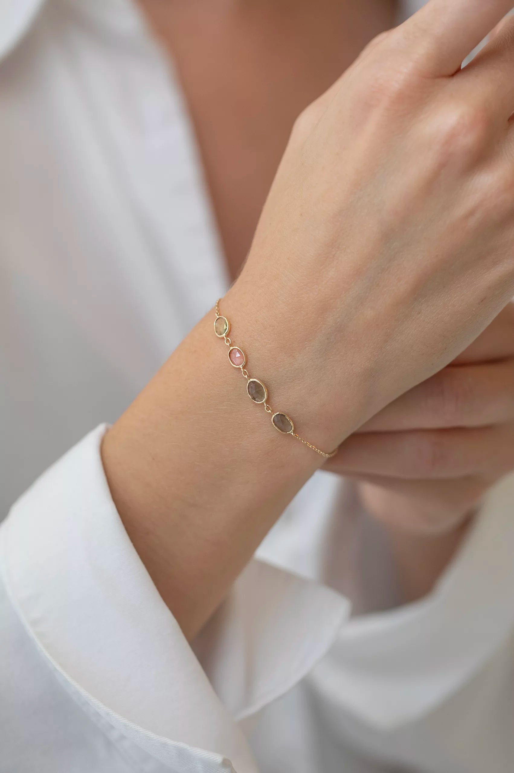 CELINE DAOUST | One of a Kind multi Maya Tourmaline Chain Bracelet