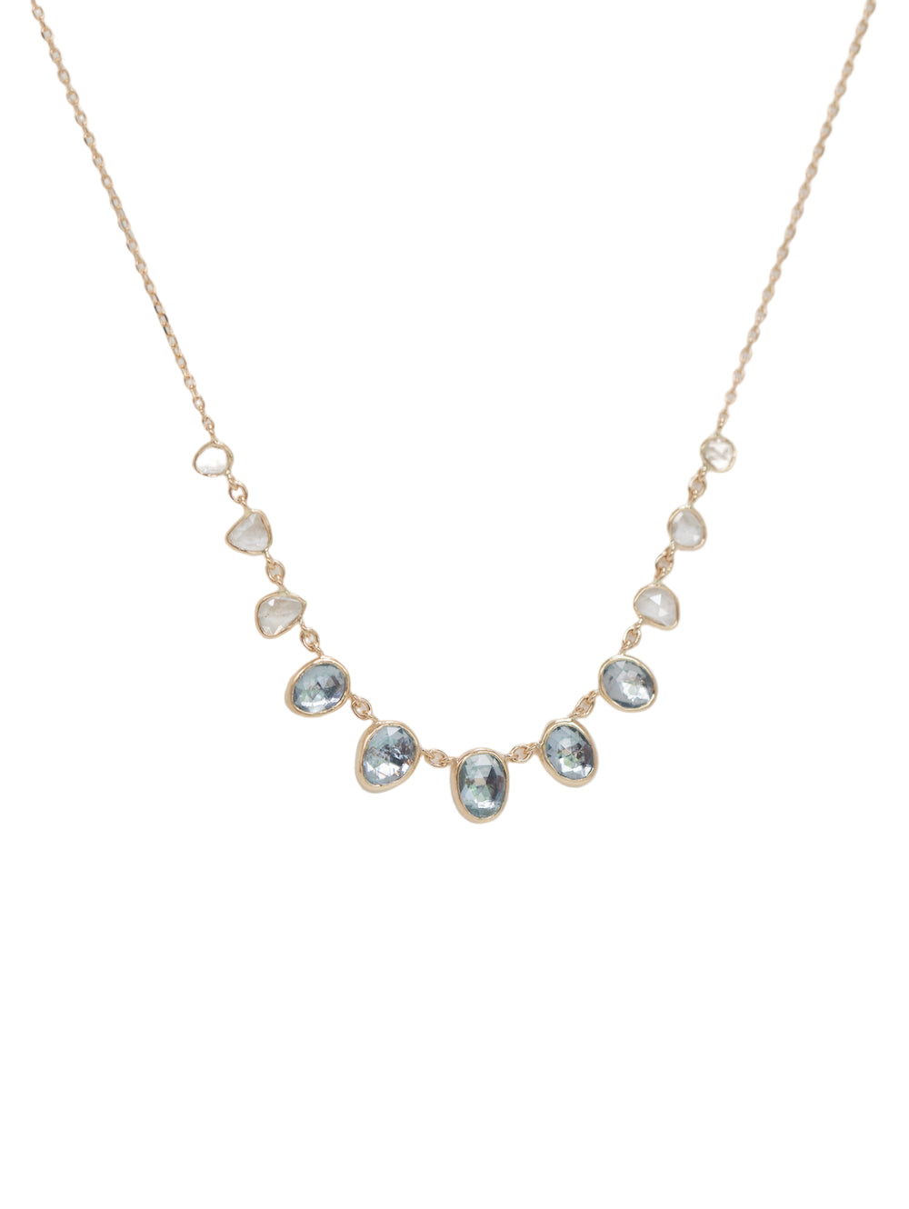 CELINE DAOUST | MULTI AQUAMARINE WITH CHAMPAGNE DIAMONDS NECKLACE