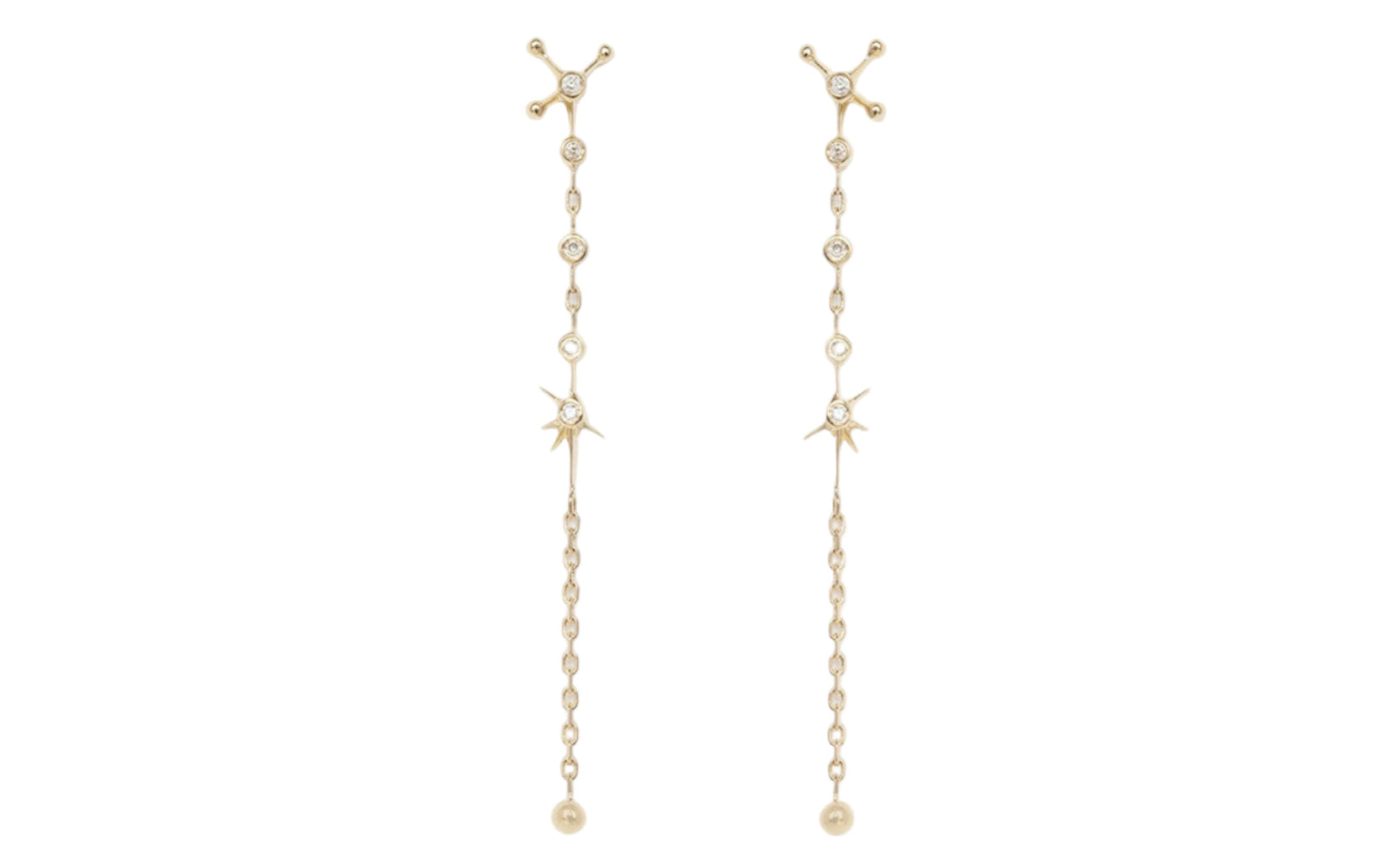 CELINE DAOUST | Diamonds constellation long chain earrings