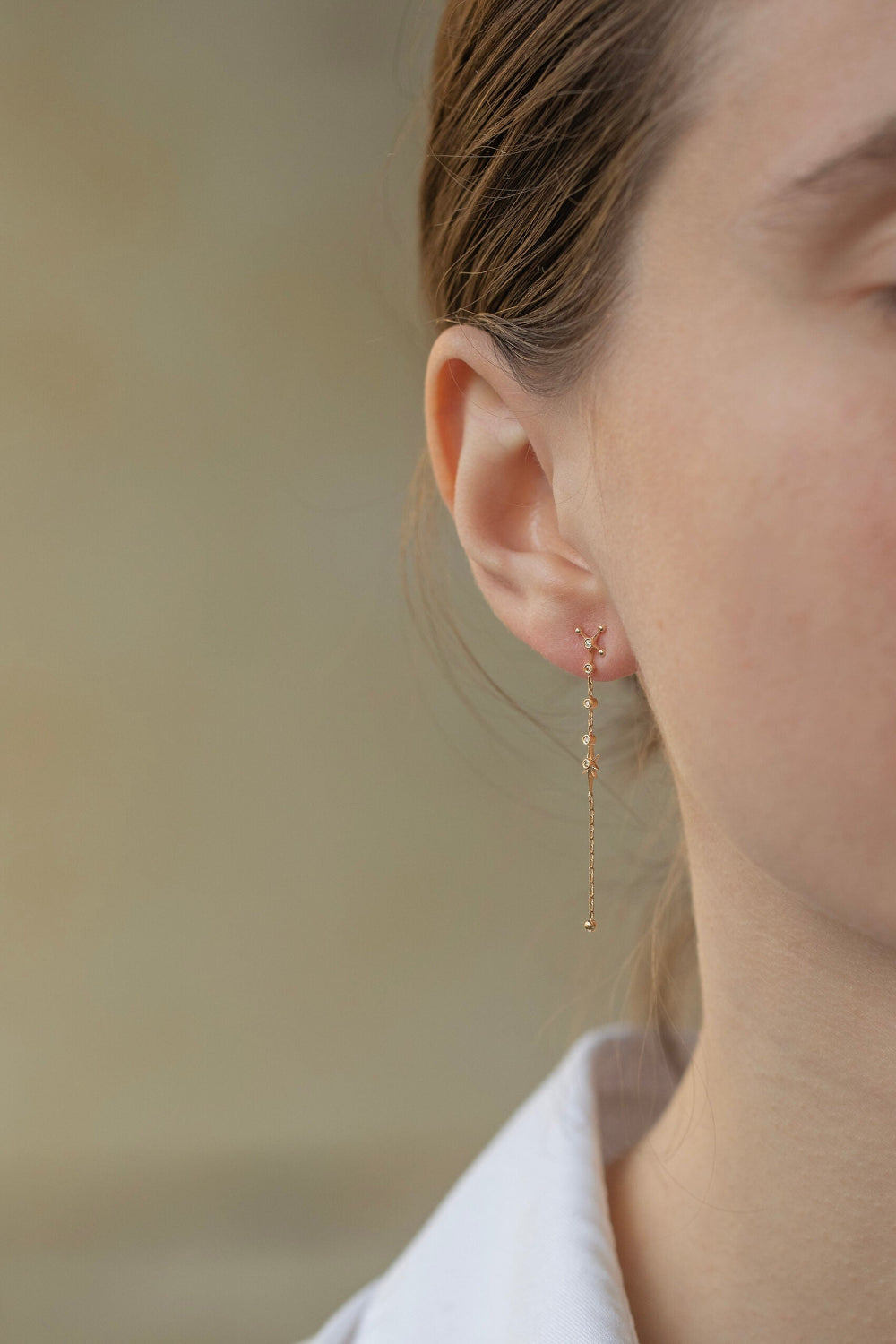 CELINE DAOUST | Diamonds constellation long chain earrings