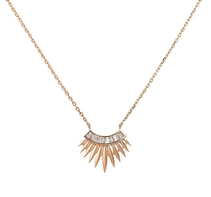 CELINE DAOUST | Rising Sun with diamonds baguette necklace