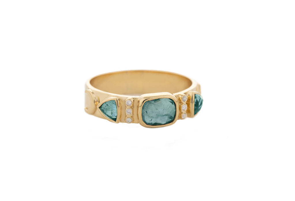 CELINE DAOUST | Totem ring with tourmalines and diamonds