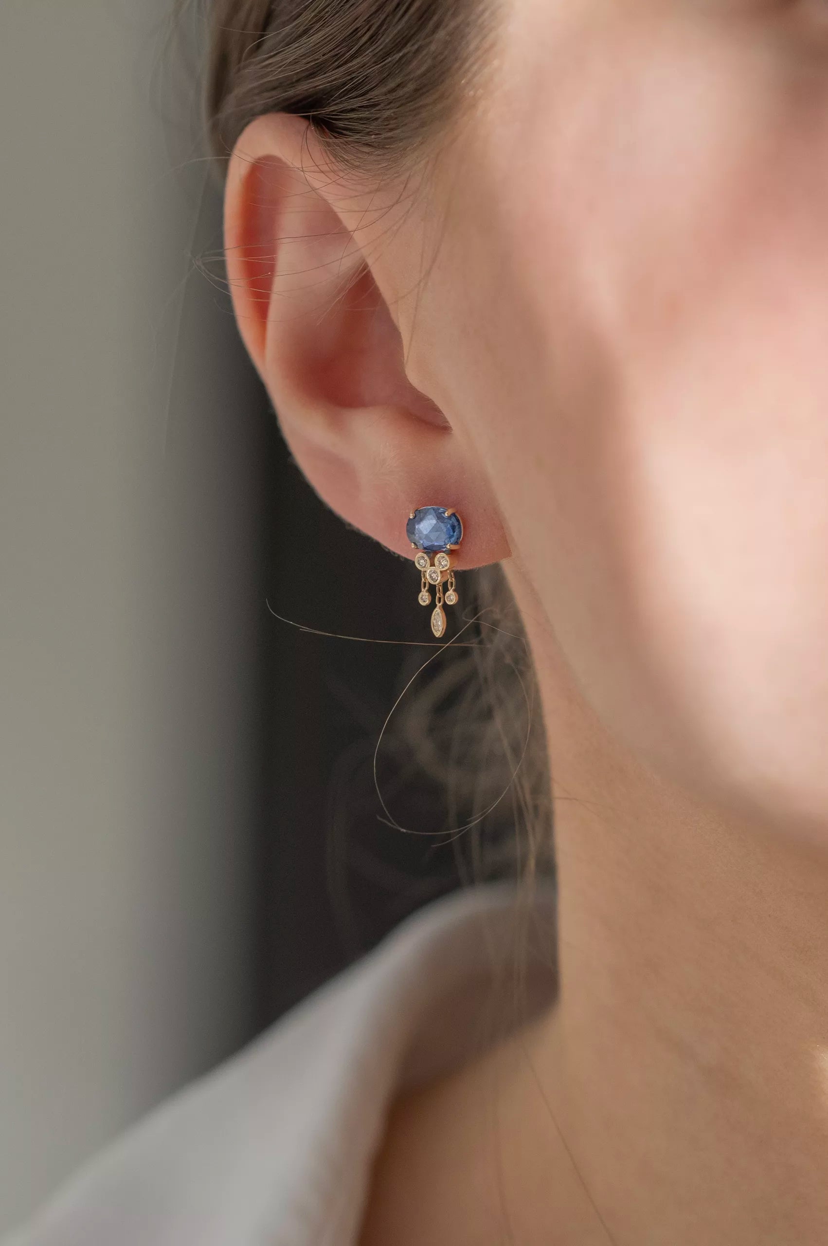 CELINE DAOUST | JELLYFISH BLUE SAPPHIRE AND DIAMONDS EARRINGS