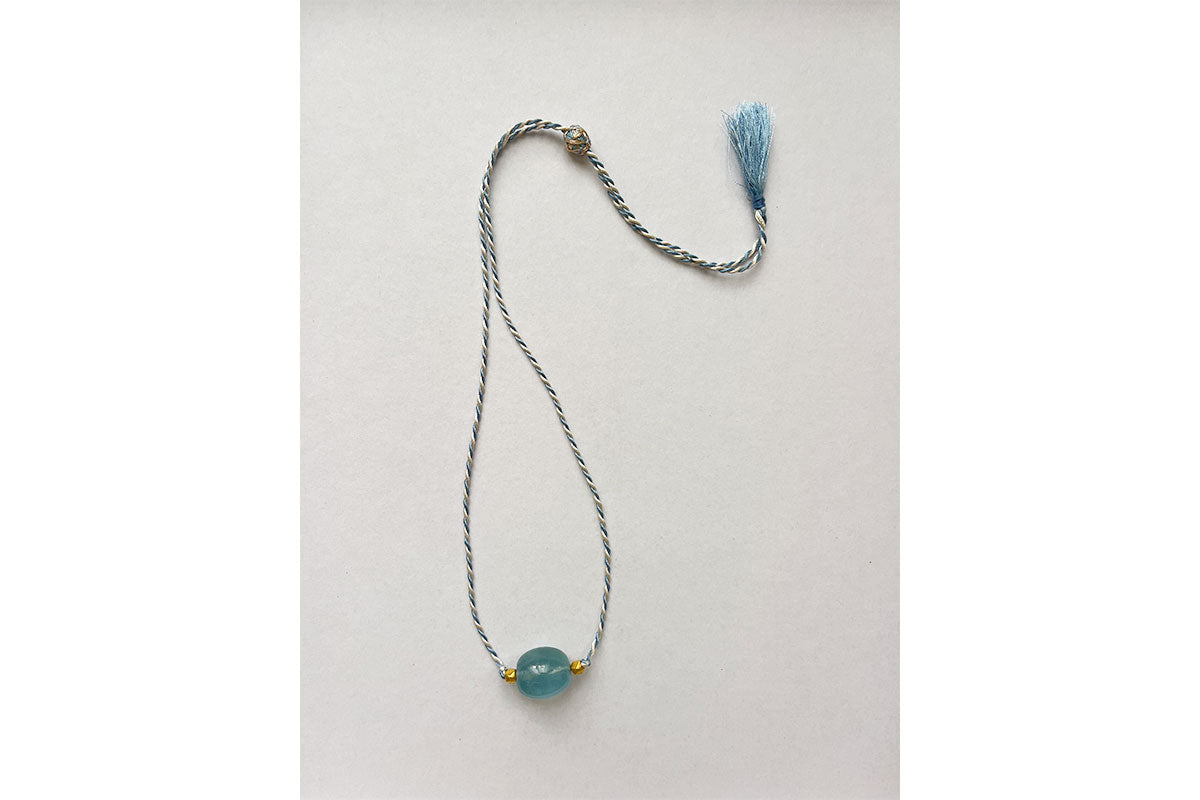 IAIA CARAVAN | Chota Cord necklace in Aquamarine with mixed thread