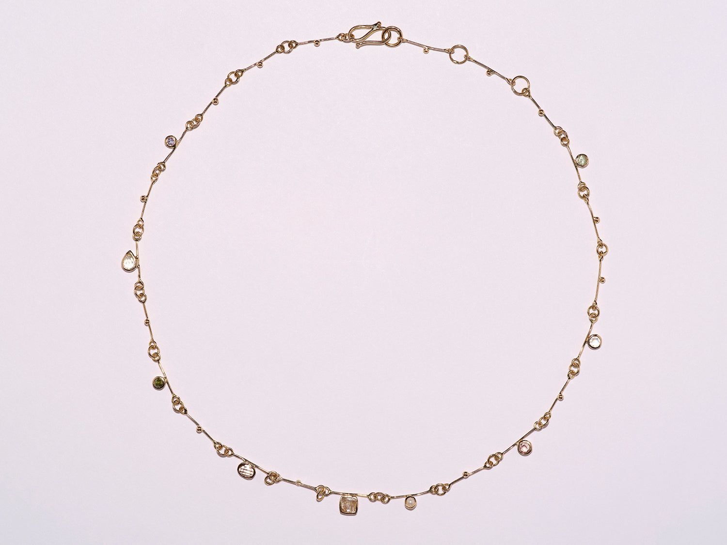 DORETTE | gouttes d'or multi stone necklace