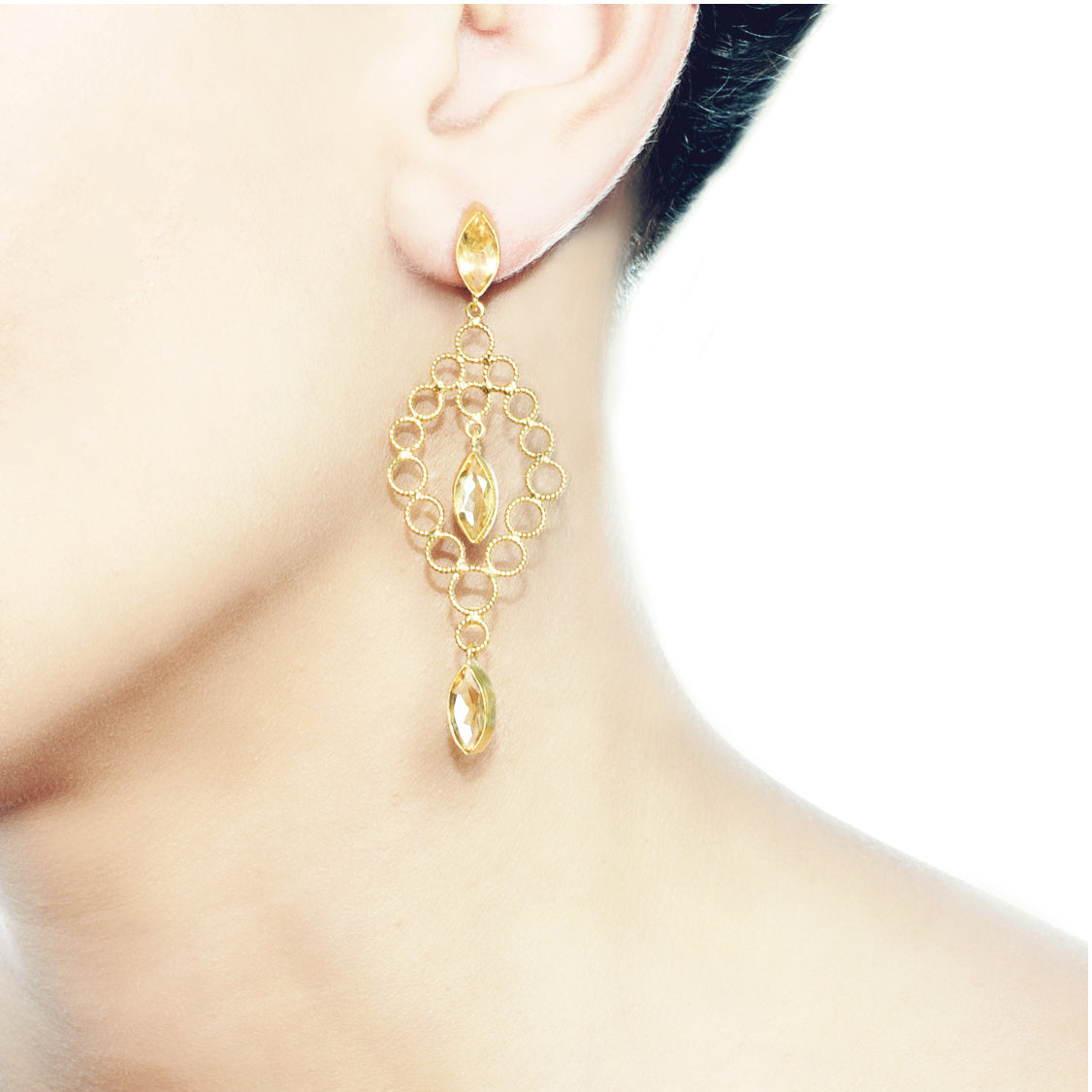 CHRISTINA SOUBLI | Chandelier earrings with citrines