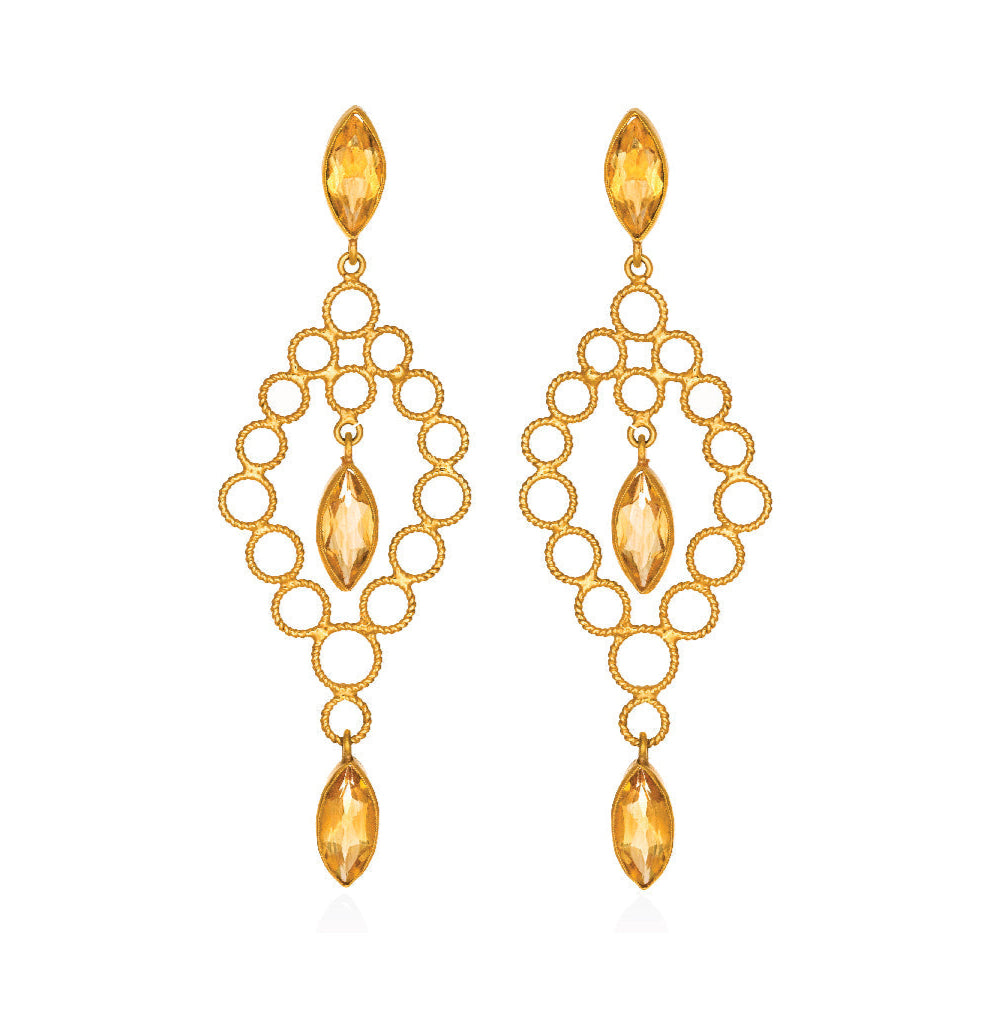 CHRISTINA SOUBLI | Chandelier earrings with citrines