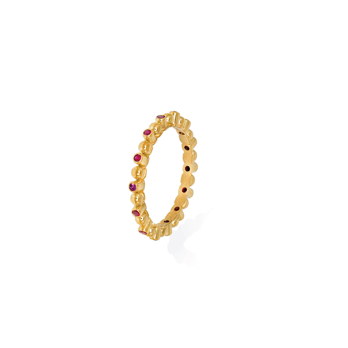 CHRISTINA SOUBLI | Eternity ring with granes & rubies