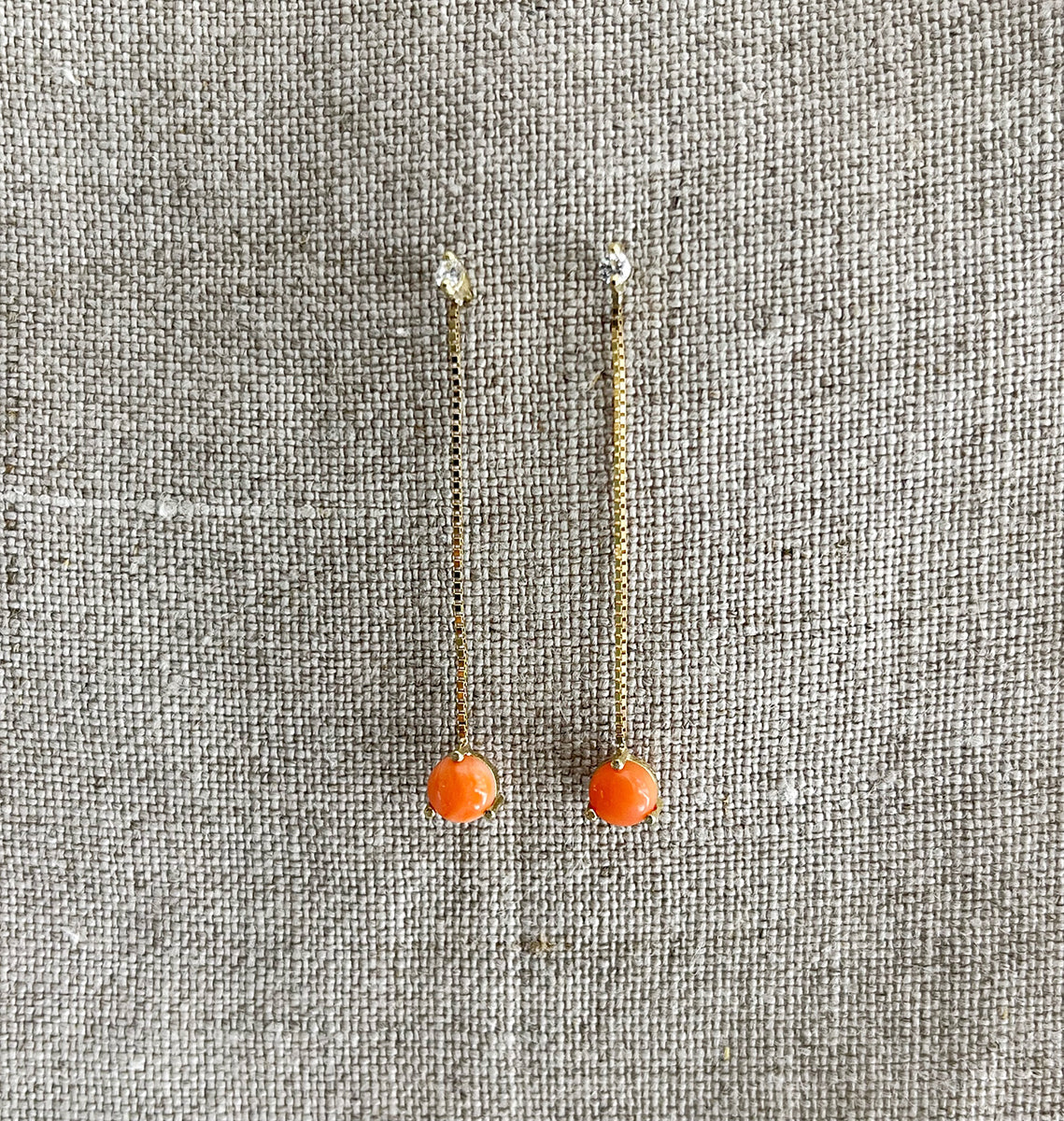 AVALON | Earrings with corals & Lab grown diamonds