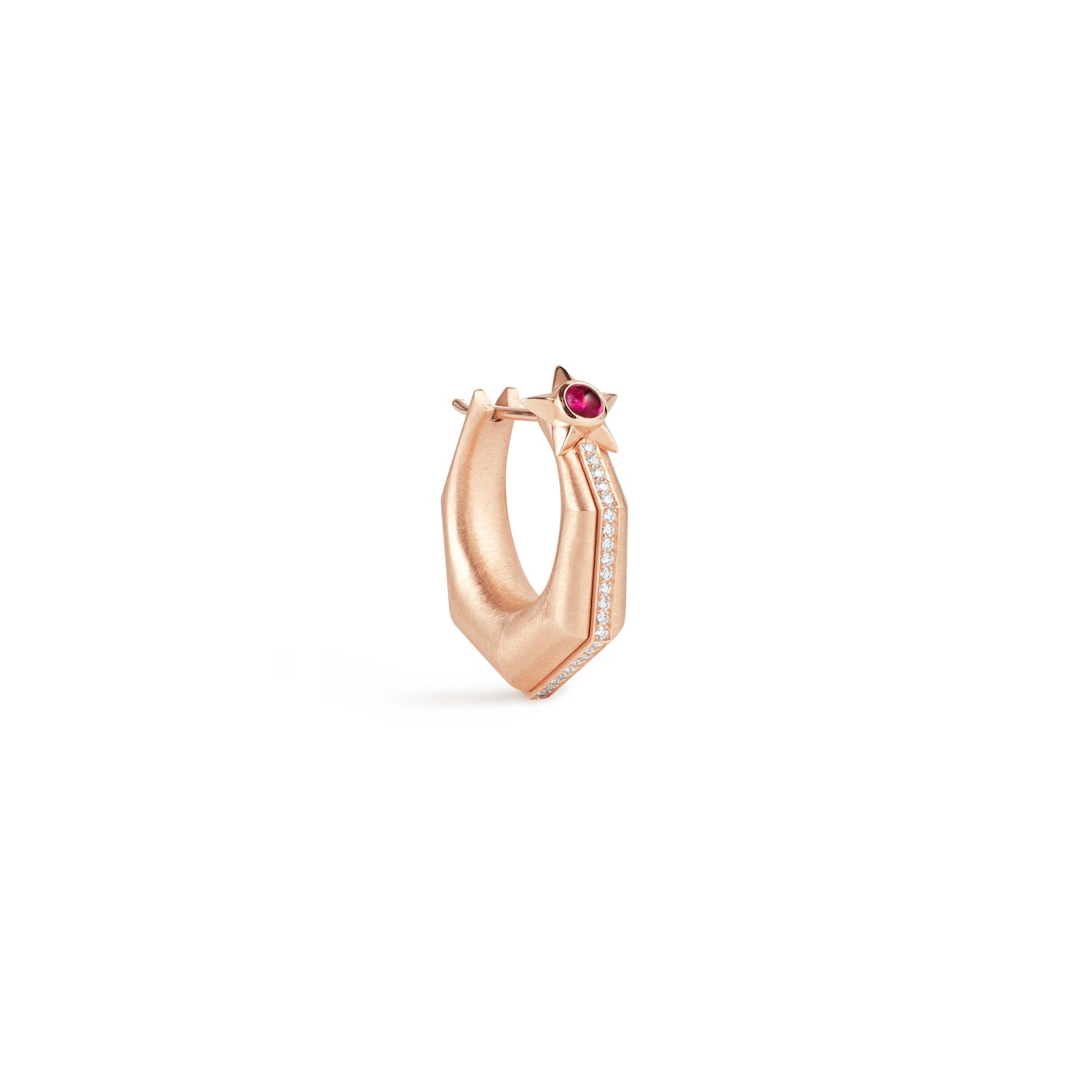 MARIE LICHTENBERG | Baba medium earring with diamonds and ruby