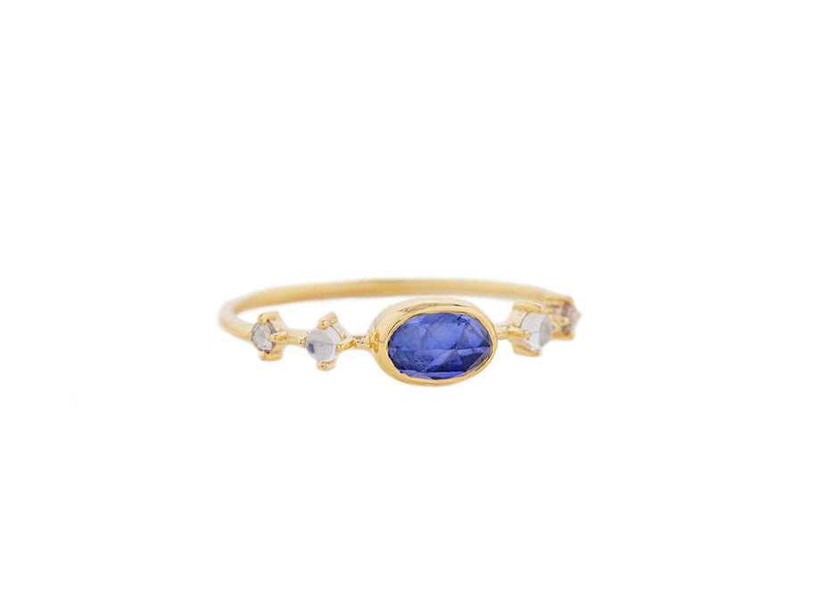 CELINE DAOUST | Blue Sapphire Moonstones & Diamonds ring