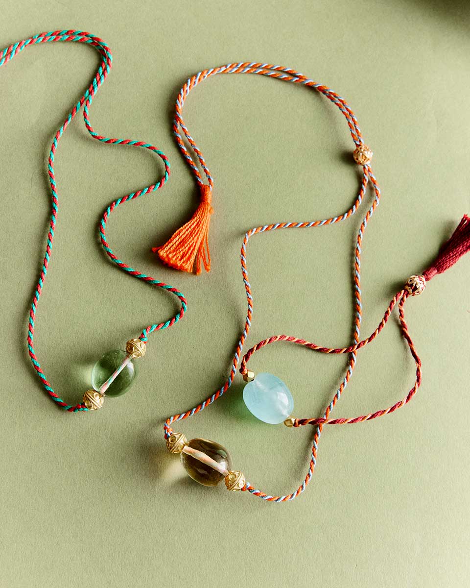 IAIA CARAVAN | Chota Cord necklace in ruby with mixed thread