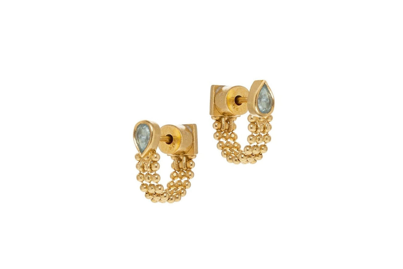 MAGGOOSH | Blue Topaz Chain Hoops