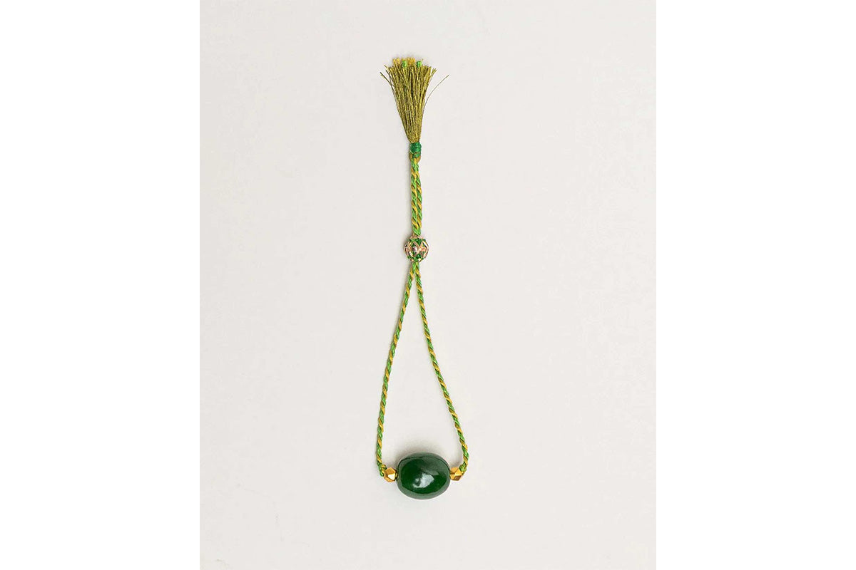 IAIA CARAVAN | Chota Cord bracelet in nephrite jade with mixed thread
