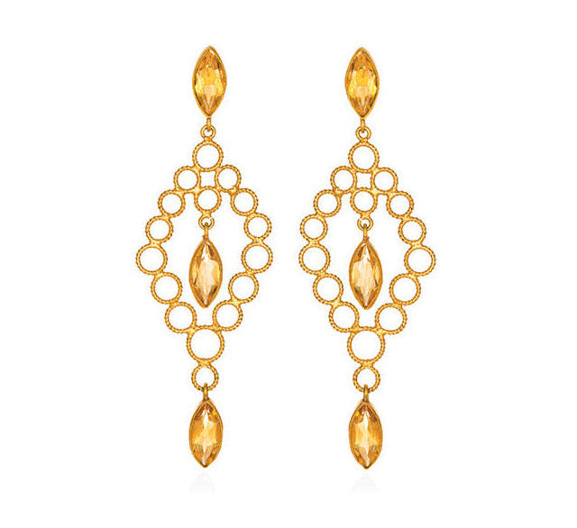 CHRISTINA SOUBLI | Chandelier earrings with citrines