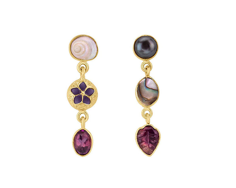 GRAINNE MORTON | Three Charm Moving Drop Earrings