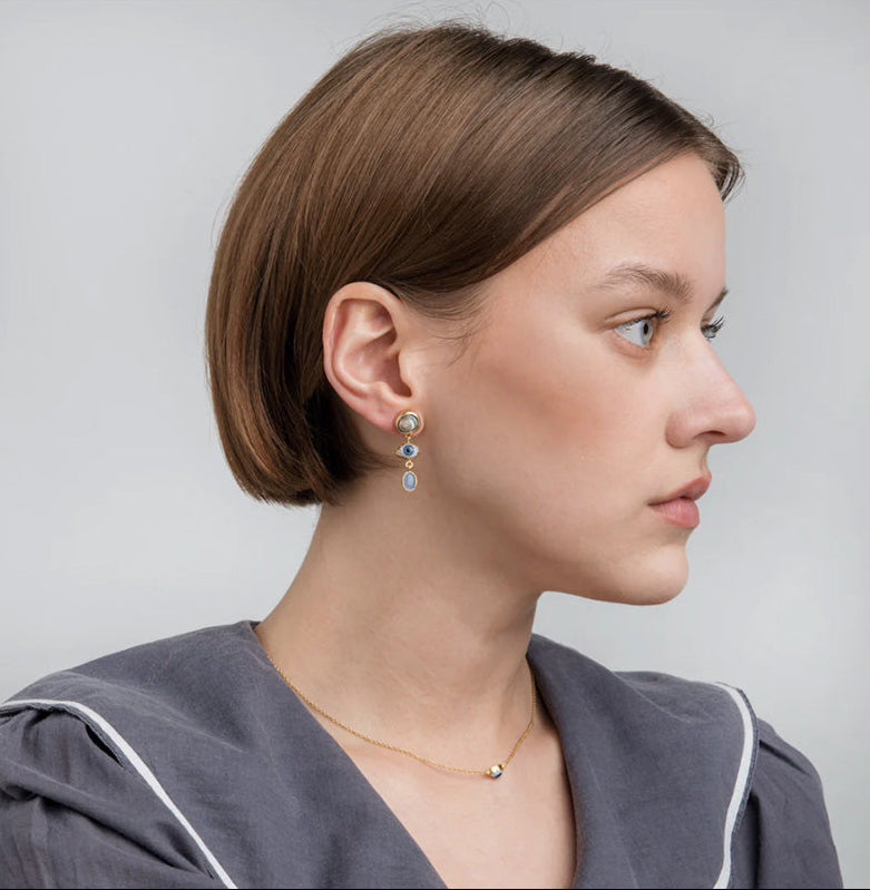 GRAINNE MORTON | Three Charm Moving Drop Earrings
