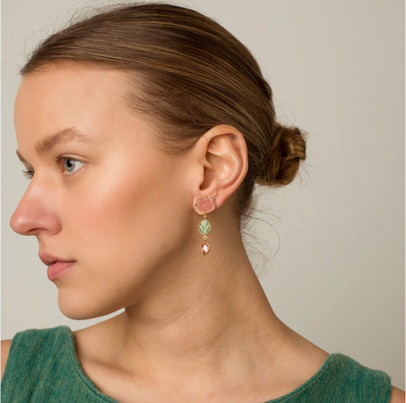 GRAINNE MORTON | Three Charm Moving Drop Earrings