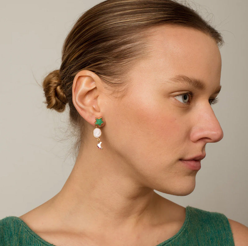 GRAINNE MORTON | Three Charm Moving Drop Earrings