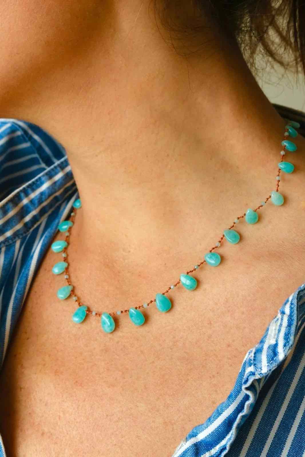 IVARENE | Beetle necklace with amazonite