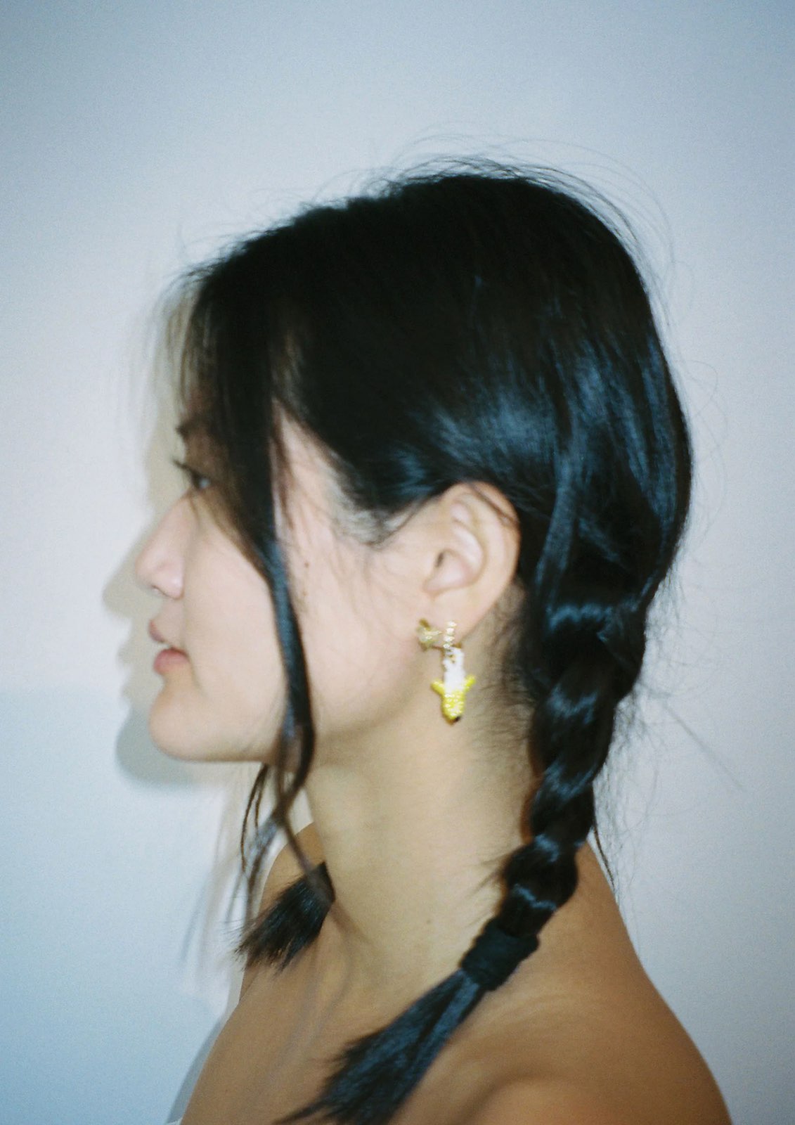 PURA UTZ | MINI BANANA EARRINGS WITH ZIRCONS