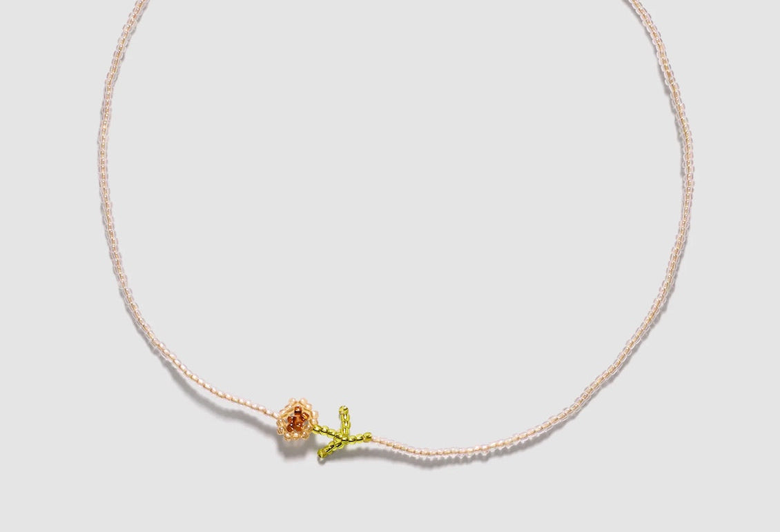 PURA UTZ | MINI BROWN FLOR NECKLACE
