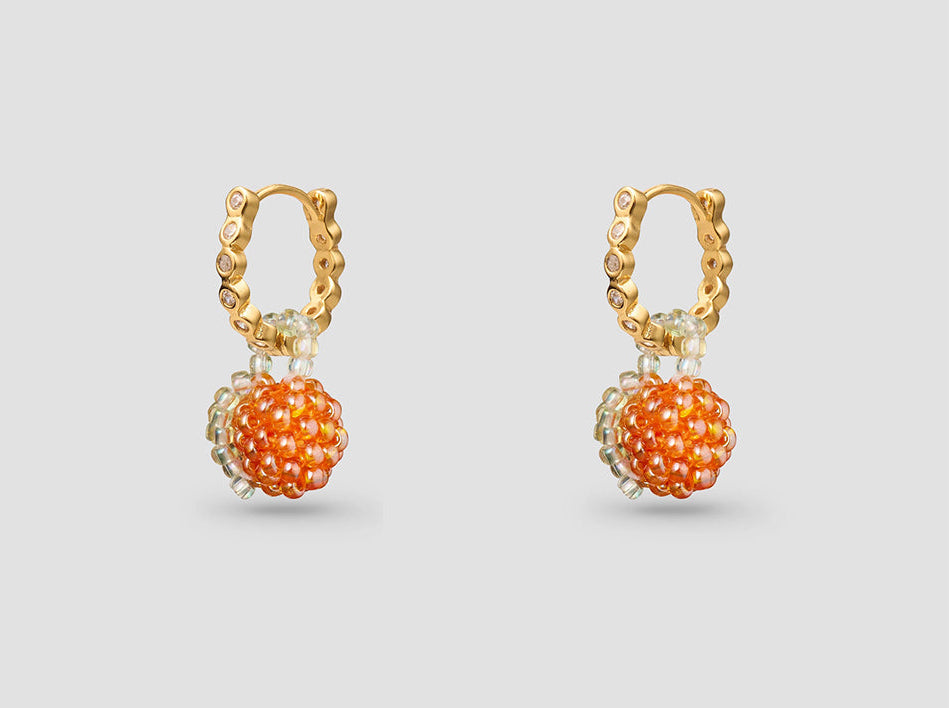 PURA UTZ | MINI ORANGE EARRINGS WITH ZIRCONS