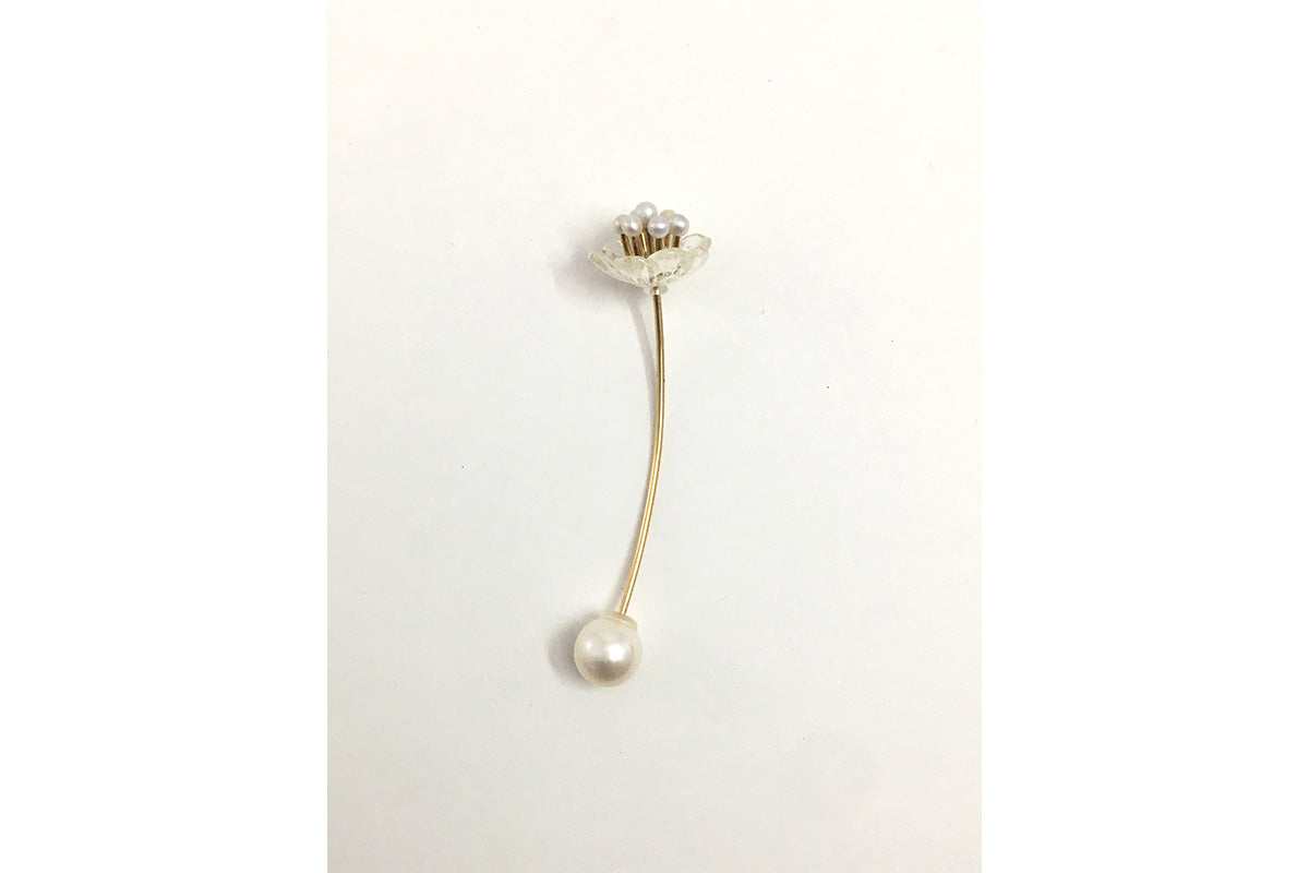 SIMMON SATO | CLEAR FLOWER LONG EARRING | ANEMONE