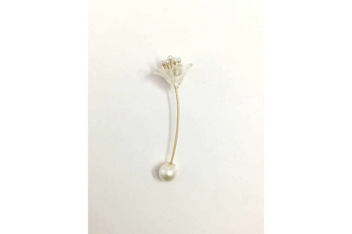 SIMMON SATO | CLEAR FLOWER LONG EARRING | LILY