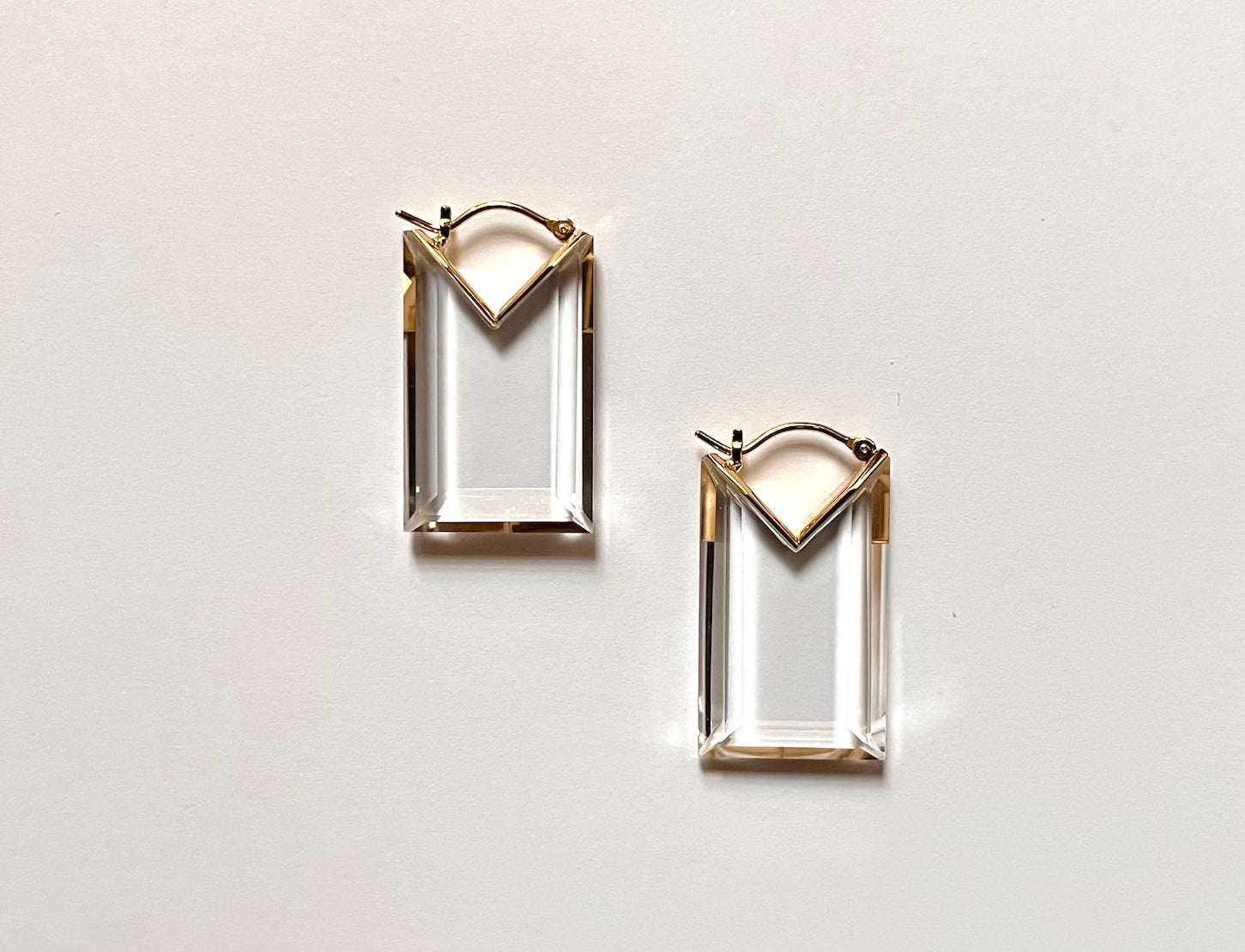 SIMMON SATO | RECTANGLE FLAT EARRINGS | SMALL