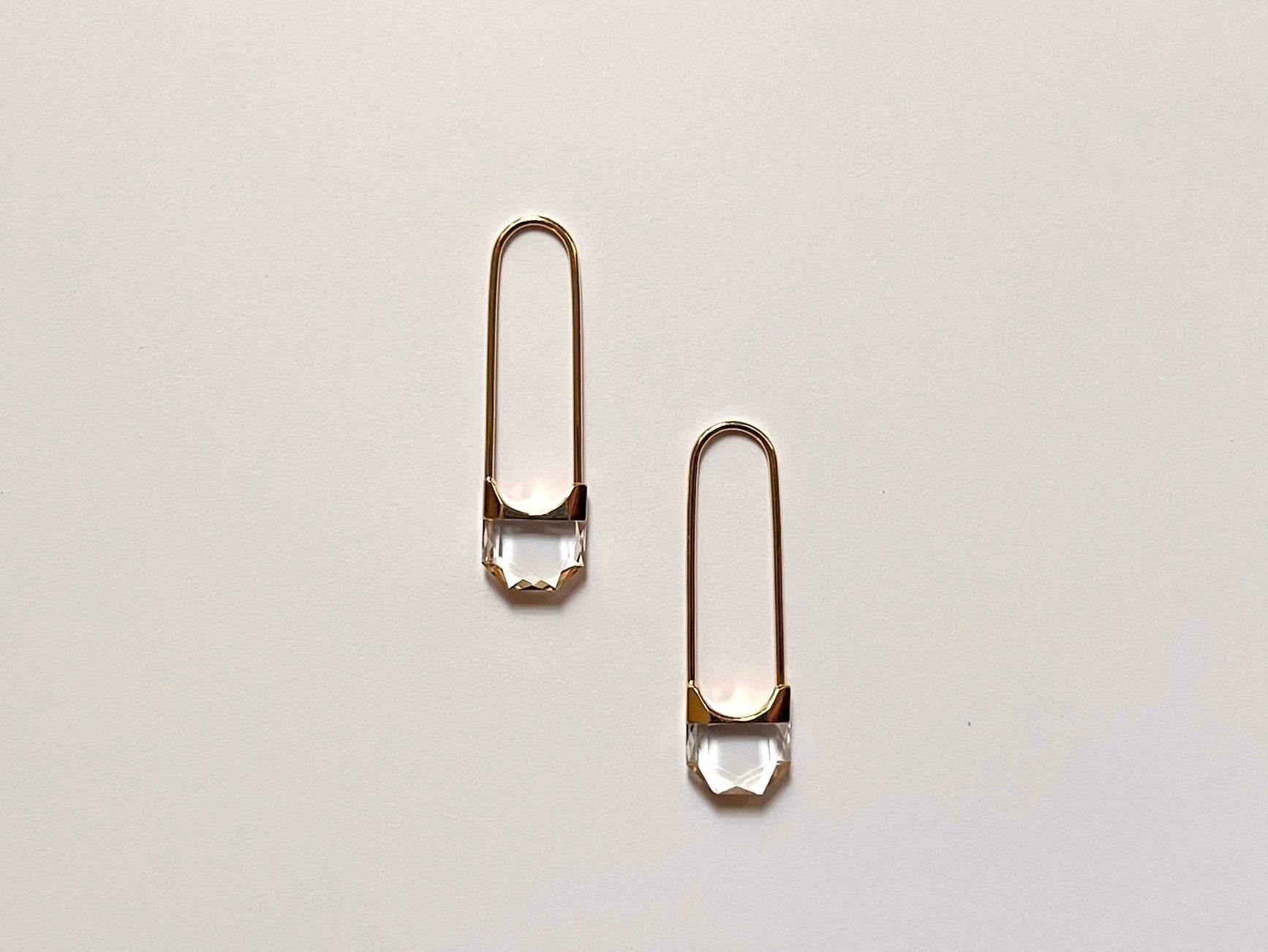 SIMMON SATO | DROP QUARTZ EARRINGS | HEXAGON SHORT