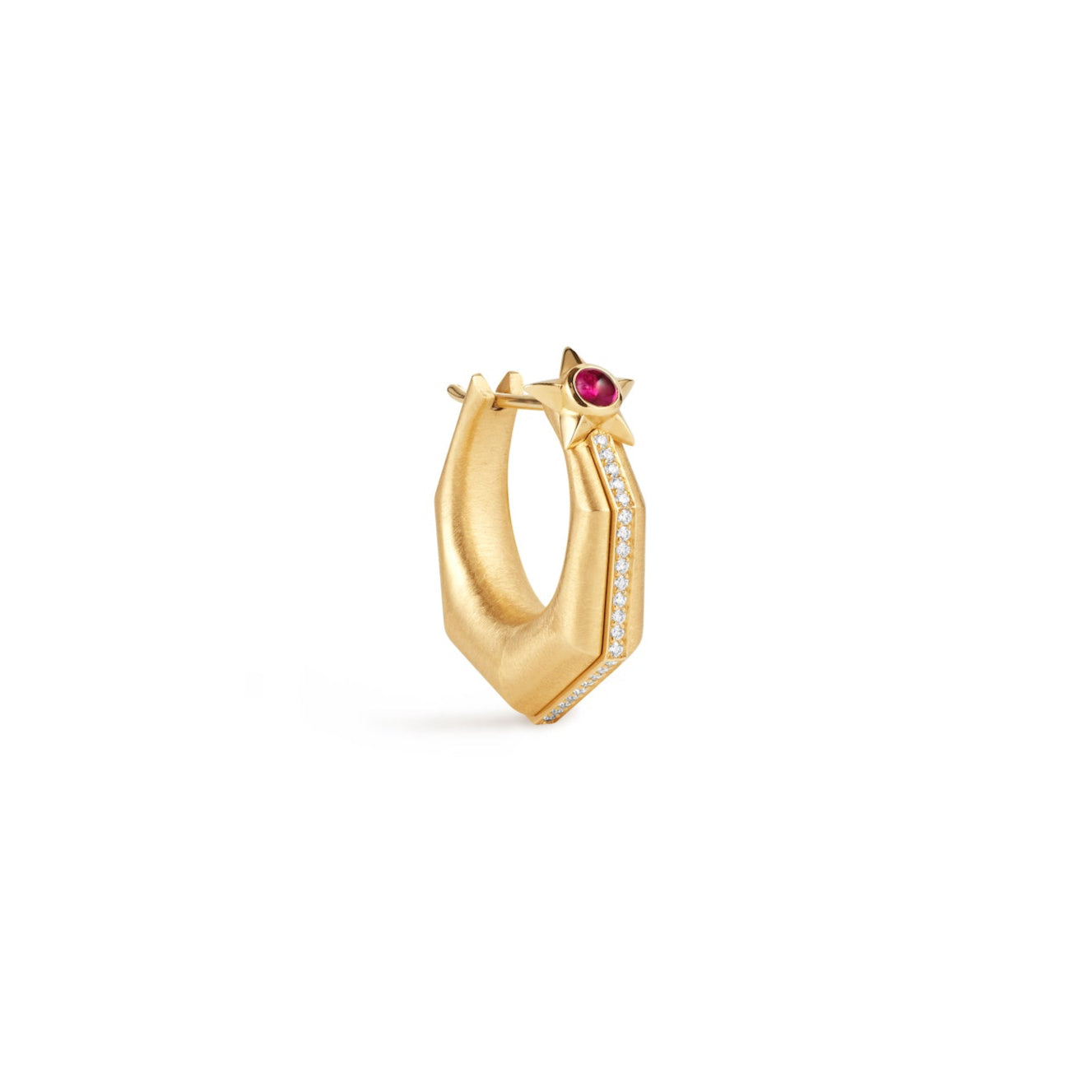 MARIE LICHTENBERG | Baba medium earring with diamonds and ruby