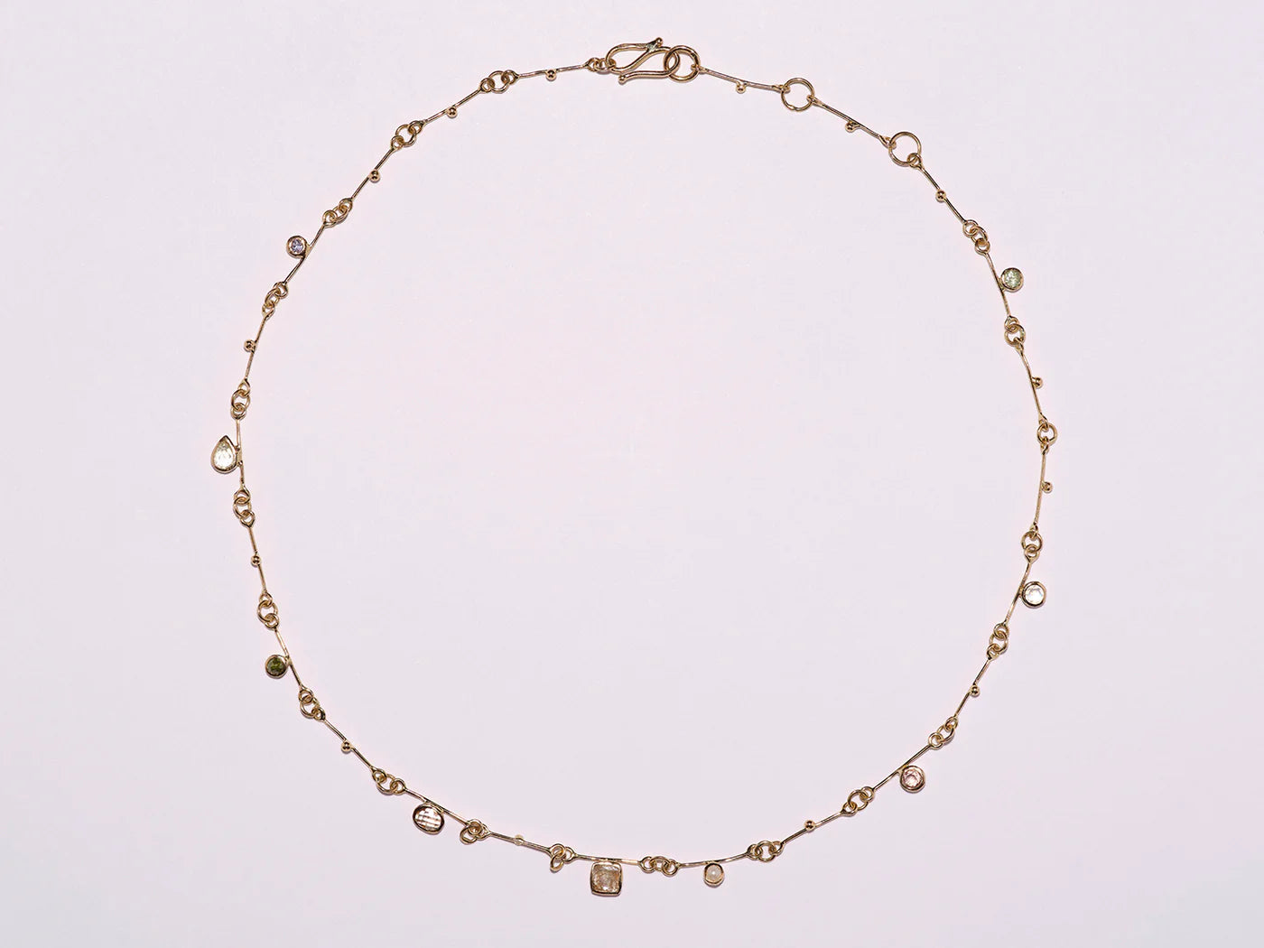 DORETTE | gouttes d'or multi stone necklace