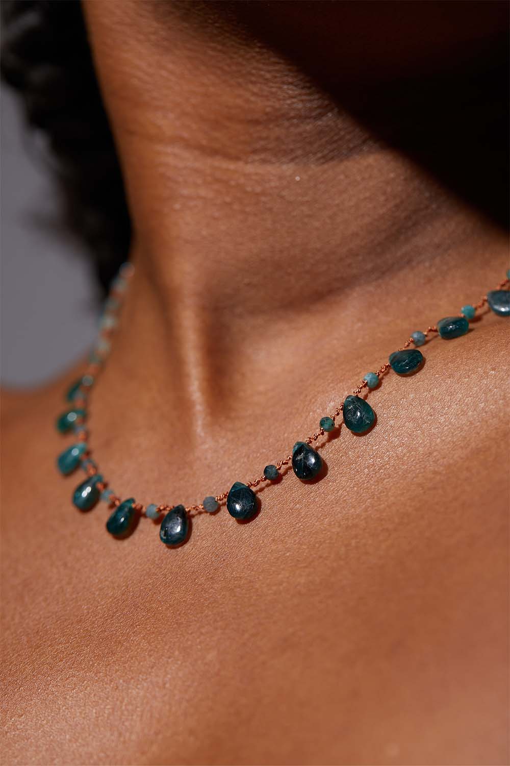 IVARENE | OSPREY DROPS & BEADS NECKLACE WITH GRANDIDIERITE