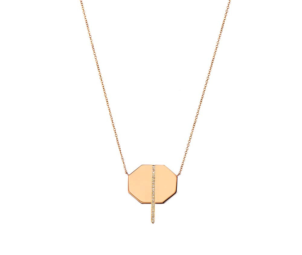 LITO | Octagon diamond line necklace
