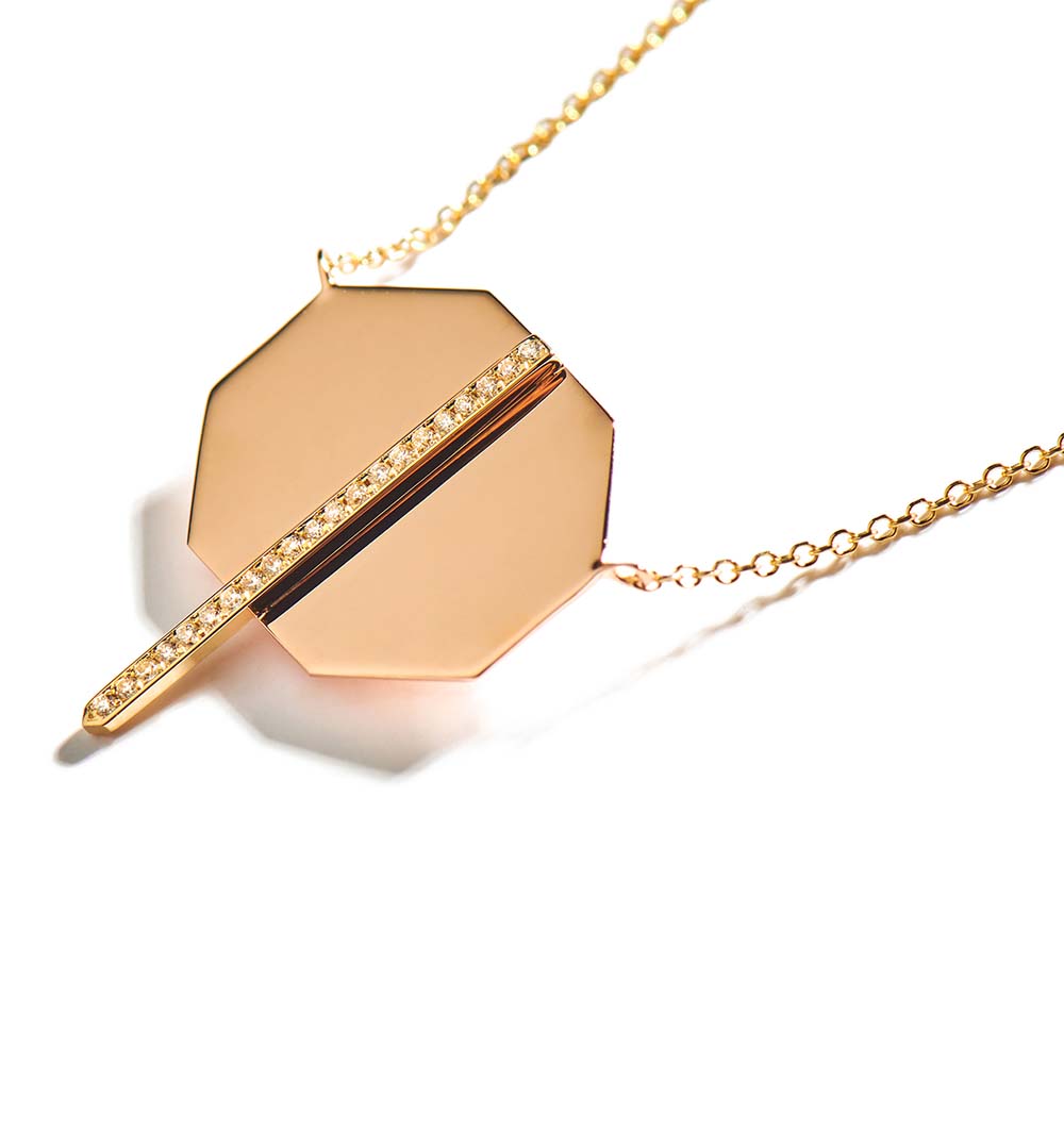 LITO | Octagon diamond line necklace