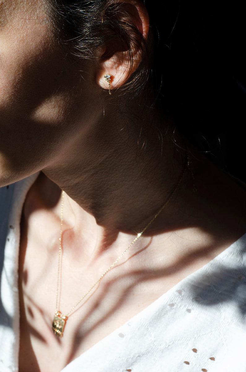 CELINE DAOUST | Moonstone marquise single earring