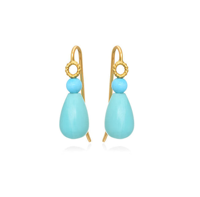 CHRISTINA SOUBLI | drop earrings with turquoise cabouchon