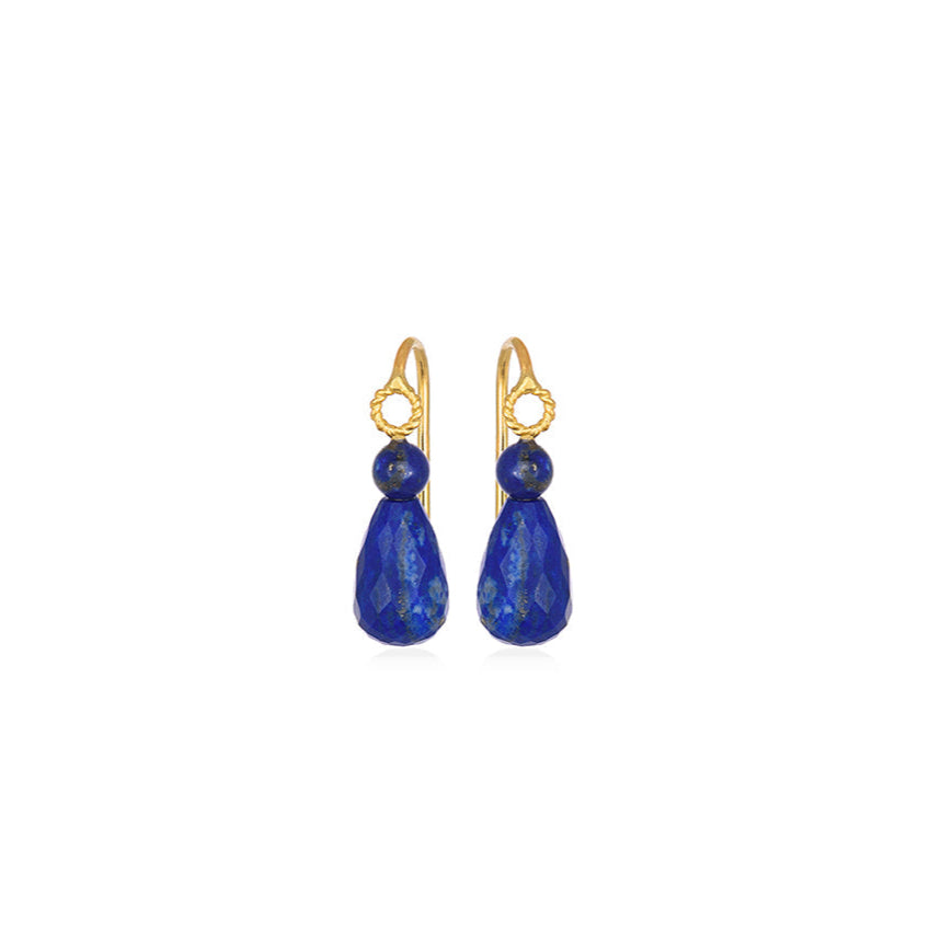 CHRISTINA SOUBLI | Small drop earrings with lapis lazuli