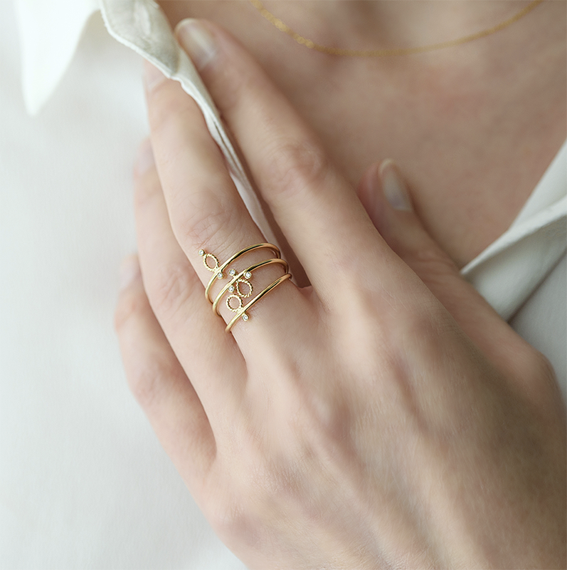 CHRISTINA SOUBLI | Drop ring with diamonds