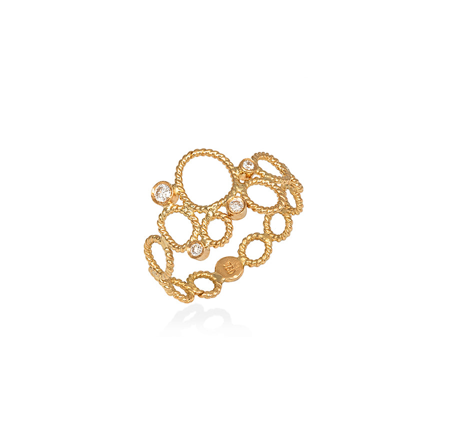 CHRISTINA SOUBLI | Lace ring with diamonds