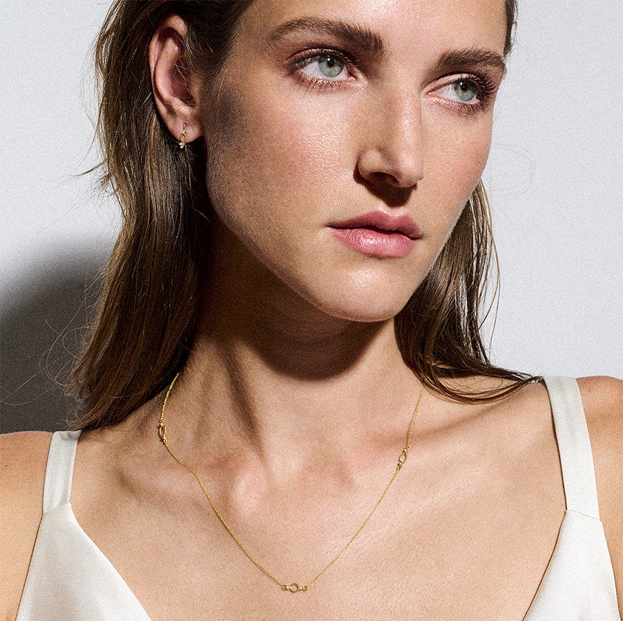 CHRISTINA SOUBLI  | Basic Shapes Necklace with diamonds
