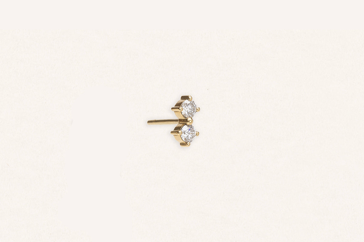 AVALON | Avalon stud earring with two Lab grown diamonds