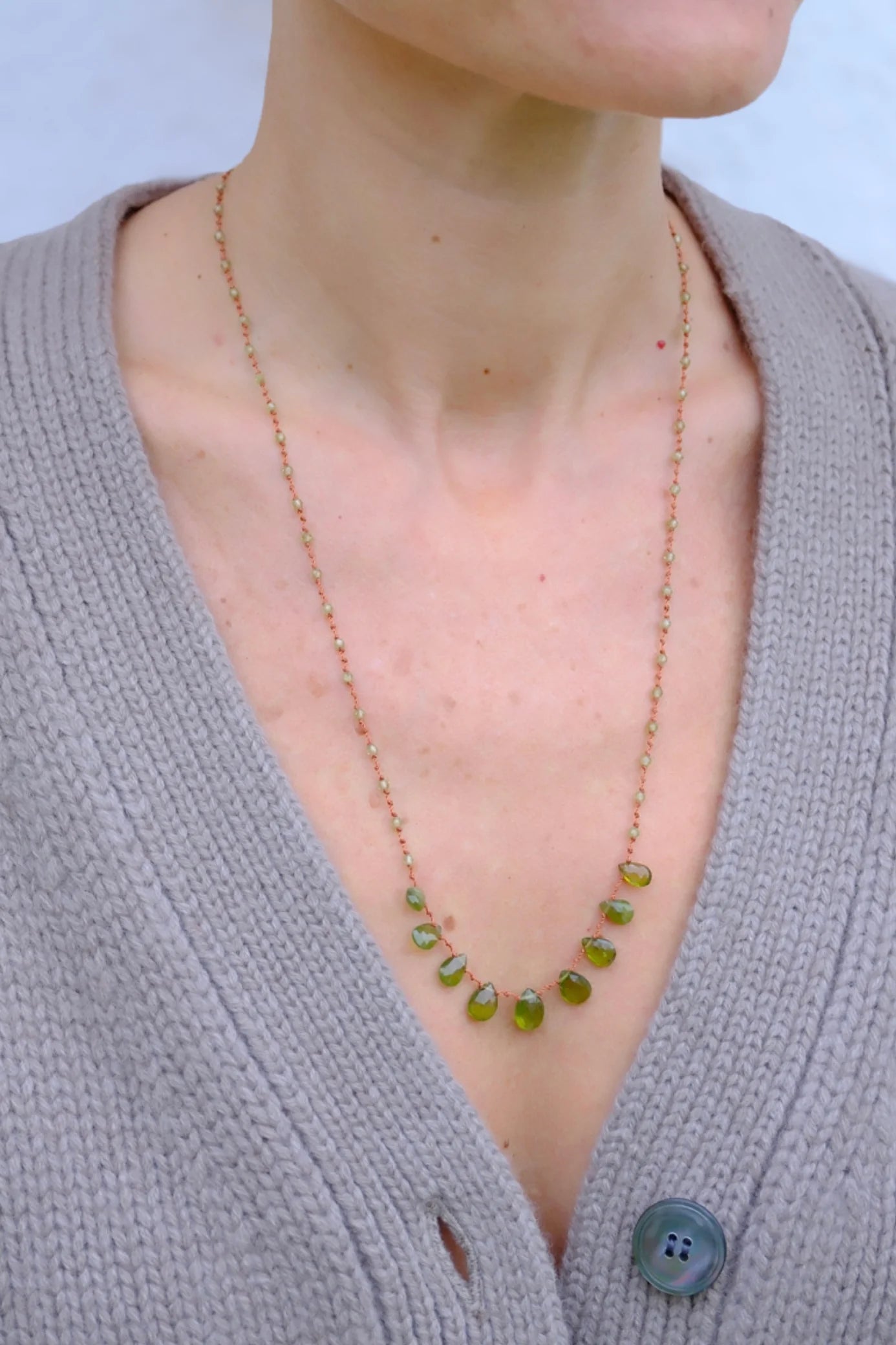 IVARENE | 9 Gouttes Necklace with Vesuvianite