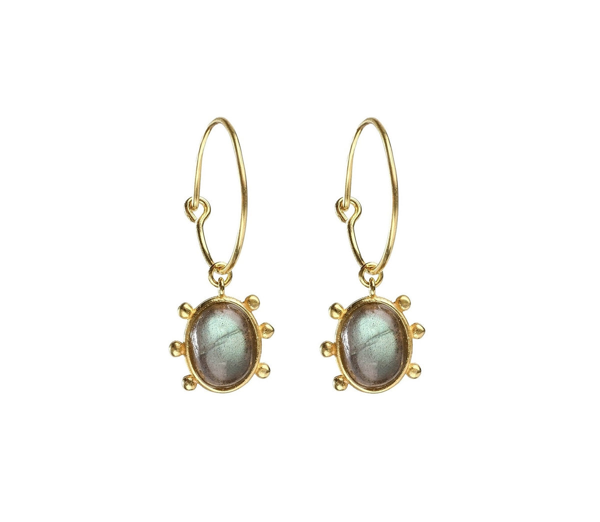 DANAI GIANNELLI | Labradorite earrings beige grey
