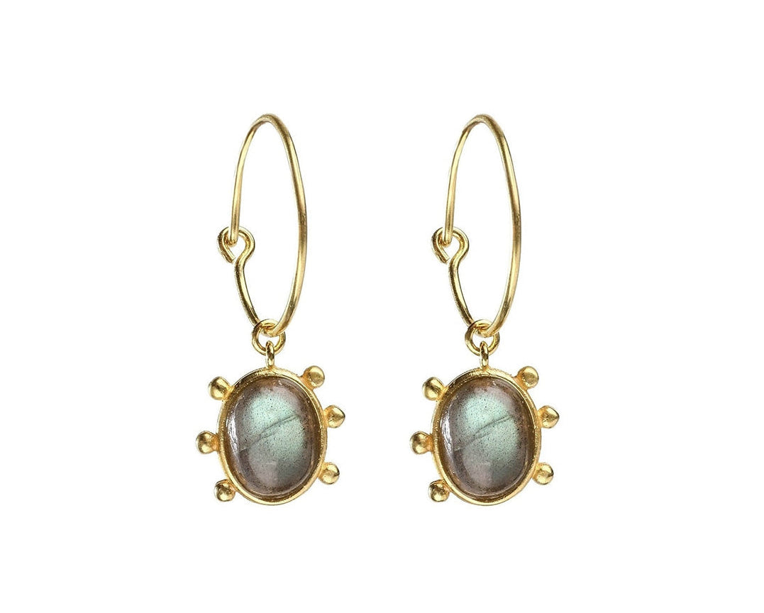 DANAI GIANNELLI | Labradorite earrings beige grey
