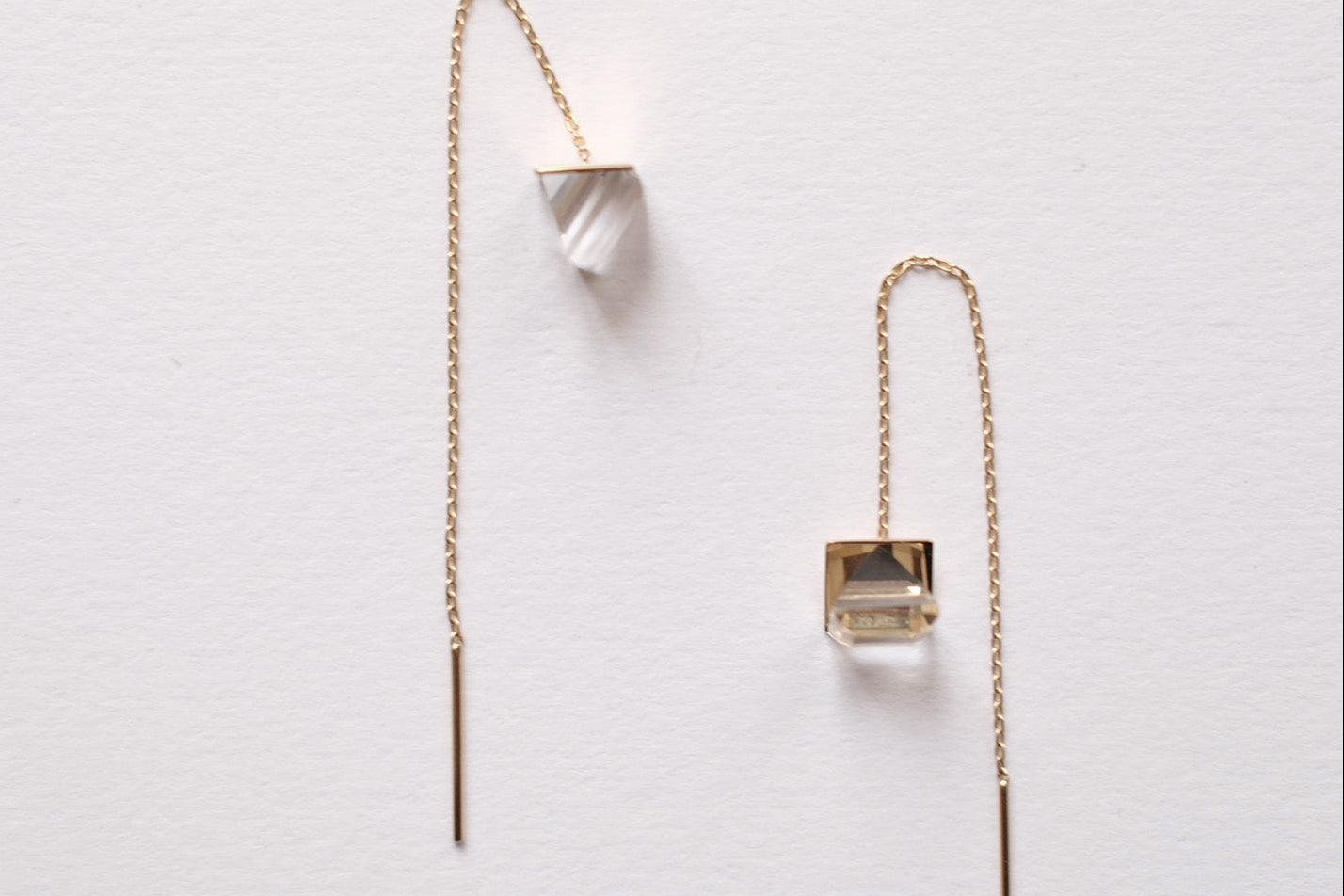 SIMMON SATO | REFLECTION QUARTZ CHAIN EARRINGS