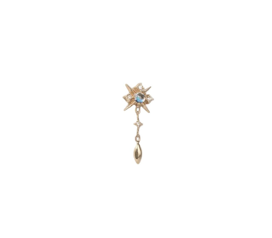 CELINE DAOUST | Moonstone and diamonds starburst single earring